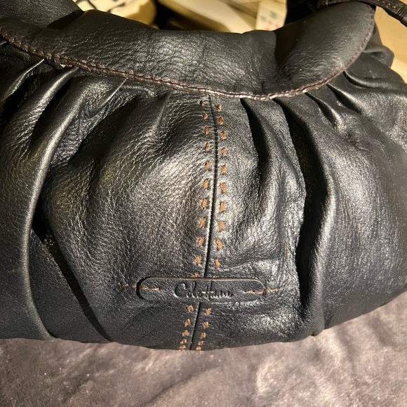 Cole Haan Rouched Hobo Bag - Black Leather - no call-outs - Picture 3 of 14
